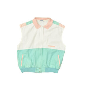Vintage Bay Club by Catalina Women's Vest Colorblock Full Zip Size 10 USA Made